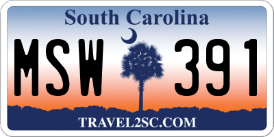 SC license plate MSW391
