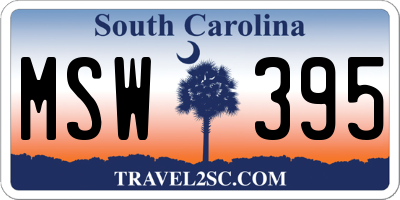 SC license plate MSW395