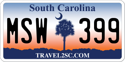 SC license plate MSW399