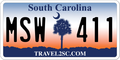 SC license plate MSW411