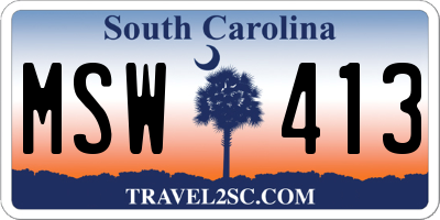 SC license plate MSW413