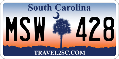 SC license plate MSW428