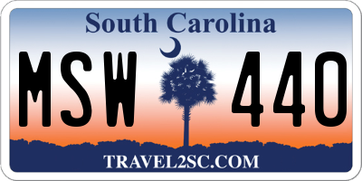 SC license plate MSW440
