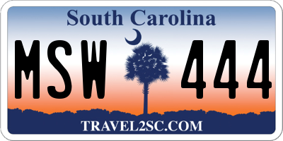SC license plate MSW444