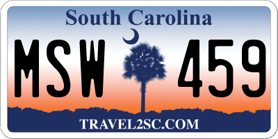 SC license plate MSW459