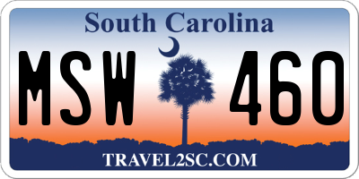 SC license plate MSW460
