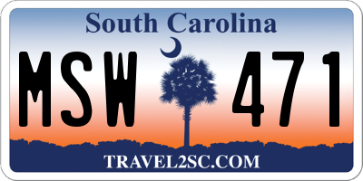 SC license plate MSW471