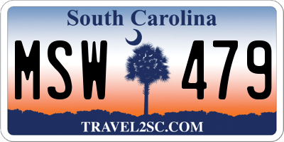 SC license plate MSW479