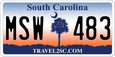 SC license plate MSW483