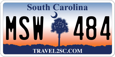 SC license plate MSW484