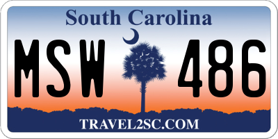 SC license plate MSW486