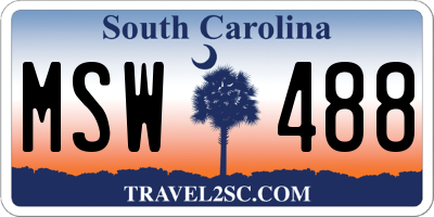 SC license plate MSW488