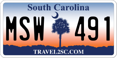 SC license plate MSW491
