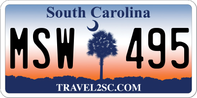 SC license plate MSW495