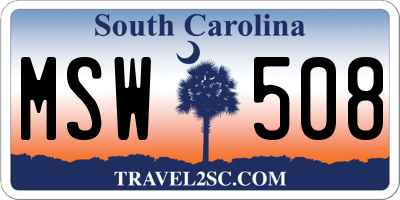 SC license plate MSW508