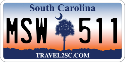 SC license plate MSW511