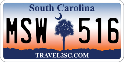 SC license plate MSW516