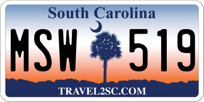 SC license plate MSW519