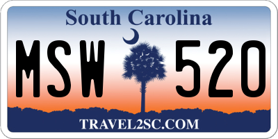 SC license plate MSW520
