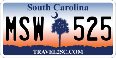 SC license plate MSW525