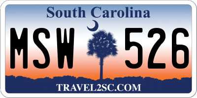 SC license plate MSW526