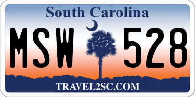 SC license plate MSW528