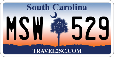 SC license plate MSW529