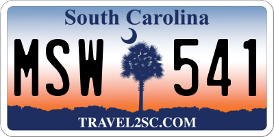 SC license plate MSW541