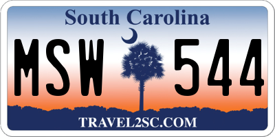 SC license plate MSW544