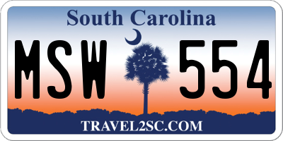 SC license plate MSW554