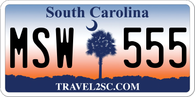 SC license plate MSW555