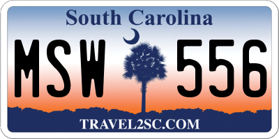 SC license plate MSW556