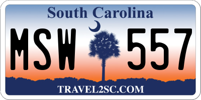 SC license plate MSW557