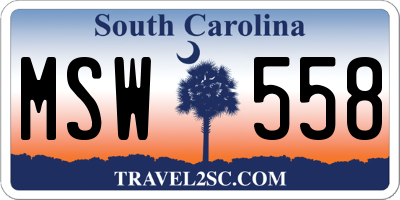 SC license plate MSW558