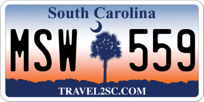 SC license plate MSW559