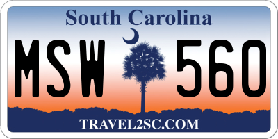 SC license plate MSW560