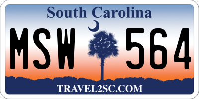 SC license plate MSW564
