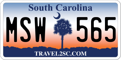 SC license plate MSW565
