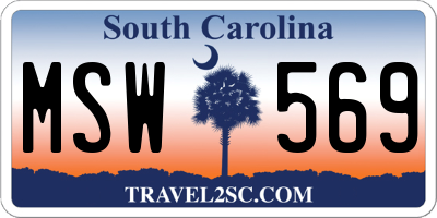 SC license plate MSW569