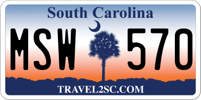 SC license plate MSW570