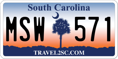 SC license plate MSW571