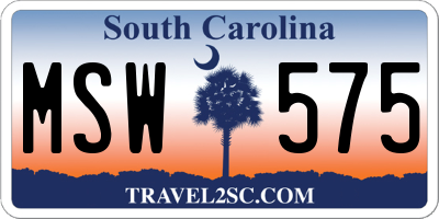 SC license plate MSW575