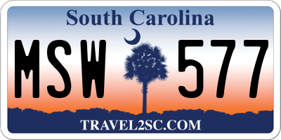 SC license plate MSW577