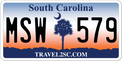 SC license plate MSW579