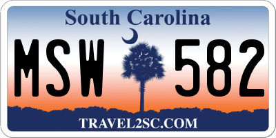 SC license plate MSW582