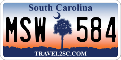SC license plate MSW584