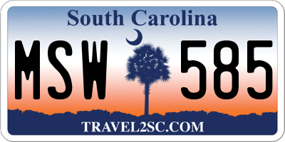 SC license plate MSW585