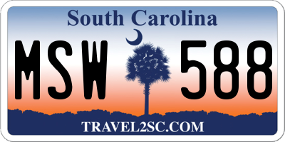 SC license plate MSW588