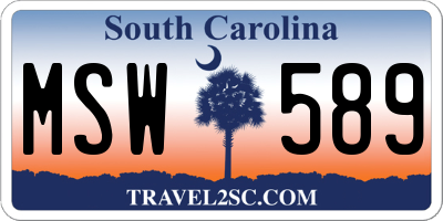 SC license plate MSW589
