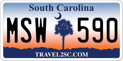 SC license plate MSW590